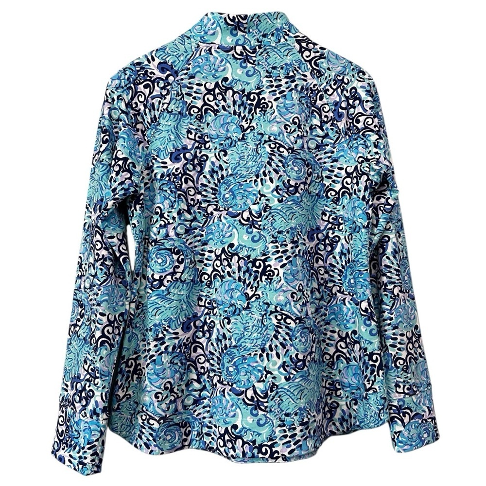 Lilly Pulitzer Janie Popover in Light Aqua Spritz Quarter Zip Size M Coastal - Picture 3 of 12